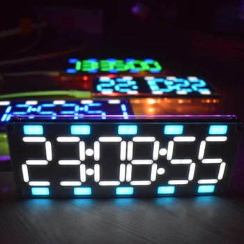 DIY Lielu Divu Krāsu Digitālais Pulkstenis DIY Komplektu un 6 Ciparu LED Digitālo Caurules Pulksteņa Komplekts Touch Control +Laiks, Temp/Datums/Nedēļu Displejs-m18