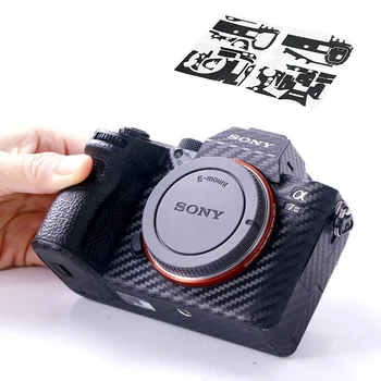 Anti-Scratch Kameras korpuss Oglekļa Šķiedras Filmu Komplektu Sony A7 A7RIII A7C A7RII A7II A7SII A9 A7M3 A7RIV A7S3 Kameras Ādas kategorijas Uzlīme