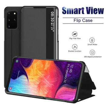 Smart View Flip Case For Samsung Galaxy S30 Plus S20 FE Sānu Logi Pilnībā Protector For Samsung Note20 Ultra Ādas Vāciņu