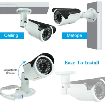 4MP Kamera HD Bullet POE IP Kameras Cam Nakts Skats Onvif P2P Kustības detektors Ūdensizturīgs CCTV Kameras Baby Monitor Home Security