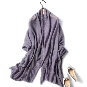 Naizaiga kašmira cietu, biezu ziemas silts sieviešu šalle ilgi ir liela izmēra luksusa plānas violeta pelēka šalle , DX43