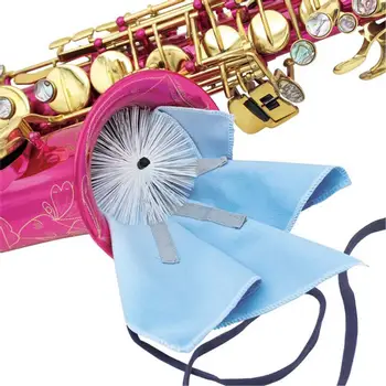 Mikro Mūzikas Produktu Saksofonu Uztriepju Tīrīšanas Komplekts ar Birsti & Svērto Vadu Sax Tīrīšanas Audums