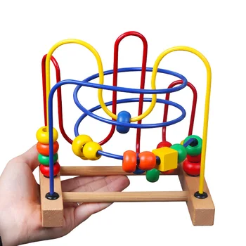 2019 Pārdevējs Ieteikt Koka Matemātikas Rotaļu Lodītes Labirints Vadu amerikāņu Kalniņi Frēzēšana Rotaļlietas Montessori Mācību Izglītības Baby Kids