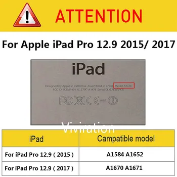Jaunu Smart Cover Magnētisko PU Ādas Portatīvo DATORU Piederumi Apple iPad Pro 12.9 2017 A1670 A1671, iPad Pro. Gadam 12.9 Collu Gadījumā