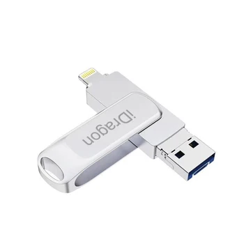 BaseQi IDragon USB3.0 ātrgaitas Metāla USB Flash Drive iphone / Android / Datoru, Trīs-Vienā Multi-Funkciju USB Stick
