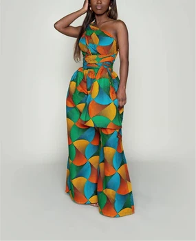 Sieviešu Sexy Boho Āfrikas Jumpsuits Ankara Stila DIY Pārsējs Kombinezonus Āfrikas Drēbes Āfrikas Kleitas, Sieviešu Drēbes Africaine Femme