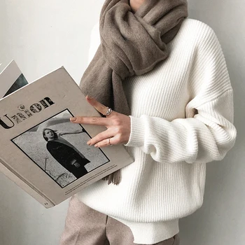 Ir 2021. Jaunu Modes korejiešu Stilā Ikdienas Džemperis Rudens Ziemas Sieviešu Džemperi ar V-veida Kakla Minimālisma Topi Adīšanas Cietā 7290 50