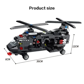 700Pcs 6 2 SWAT Transporta lidmašīnas Celtniecības Blokus Sauszemes Un Jūras Militāro Helikopteru bruņumašīnā Karakuģis Modeli Montāža Rotaļlietas