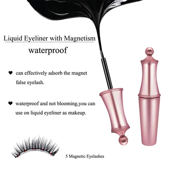 Litheup Magnētisko Skropstas ar acu zīmulis dabas 3D Ūdeļu Nepatiesu Skropstas Šķidro acu zīmulis un Tweezer Uzstādīt un Waterproof acu zīmulis