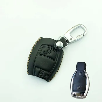 CarLeather Auto Taustiņu Gadījumā Vāks Mercedes Benz W203 W210 W211 W204 amg C E S CLS CLK CLA SLK Classe Smart Auto Keychain
