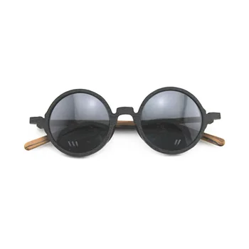 AZB Dizainu, Vintage Apaļas Koka Saulesbrilles Classic Bambusa Koka Polarizētas Saules Brilles Vīrieši Sievietes Retro Roku darbs Briļļu 8843
