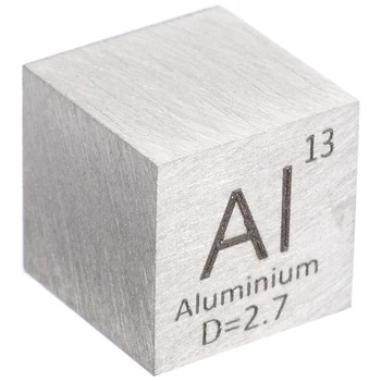 1gb 99.99% Augstas Tīrības Alumīnija Sakausējuma Elementa Cube 10mm Metāla Blīvums Kubi Cirsts Elementu Periodiskā Tabula Kuba