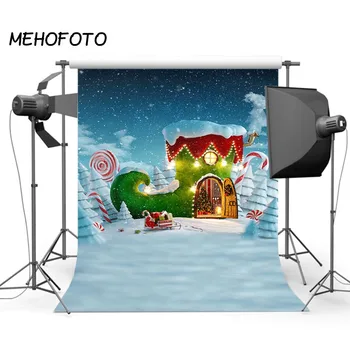 Ziemassvētku Fotogrāfija, Foto Studija Fona Santa ' s House Kamanas Rotājumi, Ziemas Sniega Skatuves Photobooth Backdrops
