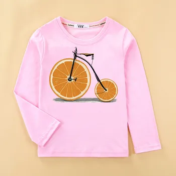 Bērniem smieklīgi augļu bike 3D t kreklu bērnu meitene ar garām piedurknēm drukāt kokvilnas top tees bērniem citronu modelis apģērbu rudens stilīgs krekls