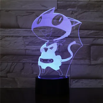 PERSONA 5 Morgana 3d Nakts Gaisma Anime Morgana Persona Rotaļlietas Bērniem Dāvanu Krāsa Mainās ēsmas zivtiņu vadi Led Lampas Apgaismojums Bluetooth