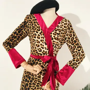 Leopard Print Creative Vanna, Halāti Eiropas Stilu Sieviešu Sexy Zaudēt Ilgi Poliestera Kimono, Halāti Pirts Drēbes Valkāt Nakts
