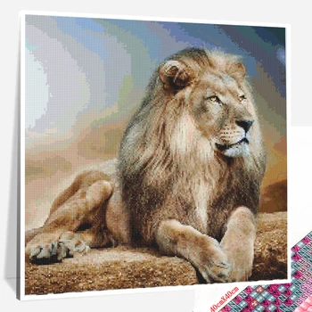 Huacan 5D Dimanta Glezniecības Lauvas Pilnu Kvadrātveida DIY Dimanta Izšuvumi Dzīvnieku Mākslas Rotājumi Mājās