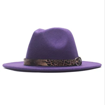 Fisvds Dzeltena Fedoras Cepures Sievietēm Vilnas Filca Trilby Cepuri Dāmas Leopard Sieviešu Rudens Ziemas Retro Cūkgaļas Pīrāgs Cepure