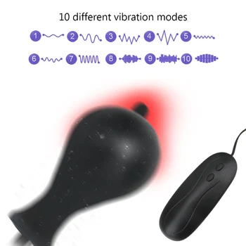 OLO Vibrators Paplašināt Piepūšams Anālais Plug Super Big Butt Plug Seksa Rotaļlietas, Lai Sieviete Vīriešu Geju Anālā Expander Tūpļa Dildo 10 Biežums