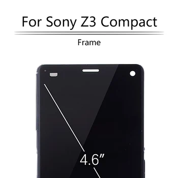Oriģināls SONY Xperia Z3 Kompakts LCD Displejs, Touch Screen ar Rāmi D5803 D5833 Z3C SONY Xperia Z3Mini LCD Remonts Daļa