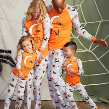Halloween Pidžamas Komplekts Ģimenes Atbilstošas Drēbes Iespiesti Halloween Ģimenes Apģērbs, Saskaņojot Tērpiem Mīksto Sleepwear Naktsveļu