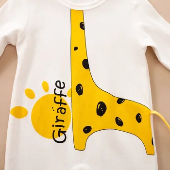 Jauno dzimis Puika Drēbes Karikatūra Drukāšanas Žirafe Kostīmu Jaundzimušo Romper Zīdaiņu Jumpsuits Pidžamu Babygrow Lietas Apģērbs