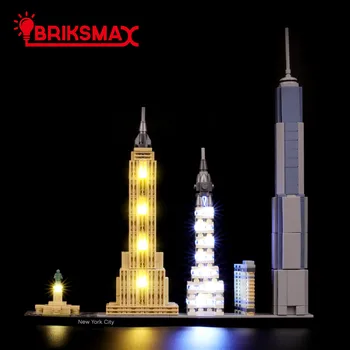 BriksMax Led Light Up Komplekts 21028 Arhitektūras New York City ，(NAV iekļauts Modelis)
