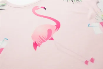 Ziedu Drukāt Flamingo T-krekli, Sieviešu Vasaras Kawaii Plānas Stilā ar Īsām Piedurknēm Tee Top Harajuku Unicorn T Krekli, Sieviešu Sexy Meitene