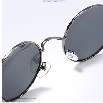 Luksusa Steampunk Polarizētās Apaļas Saulesbrilles Vīriešu Sieviešu Džons Lenons Glāzes Vintage Retro Zelta Spoguļi Saules Brilles gafas de sol