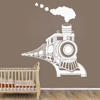 Vinila Mākslas Dizaina Plakātu Sienas Bērnu Bērni Zēna Guļamistabā Rotaļu Vilcienu, Sienas Uzlīmes, Bērnu Guļamistaba Dekorēšana Skaistumu Karikatūra XL105