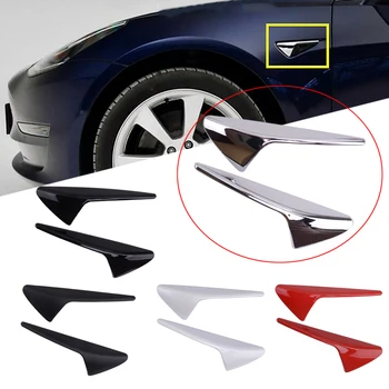 1 Pāris ABS Auto Sānu Kameras Aizsardzības Vāciņš Melns, Uzlīmes piemērots Tesla Model 3 X S Spilgti Melns/Matēts Melns/Sudraba/Balts/Sarkans