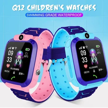 Q12 Bērniem Smart Skatīties Tālrunis Ūdensizturīgs LBS Smart skatīties Bērniem Pozicionēšanas Zvanu 2G SIM Karte, Remote Locator Skatīties Zēni Meitenes