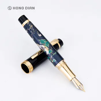 HongDian Puses-Zīmēšanas Tintes Pildspalvu Zilā Žagata Nib 0.5 MM Nib Strūklaka-Pildspalvas Dāvanu Office Biznesa Rakstot Uzstādīt Kancelejas preces Piegādi