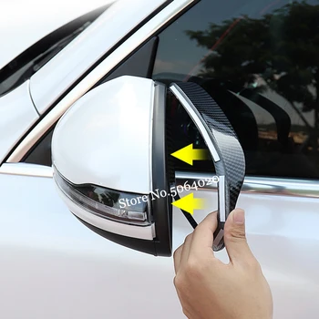 ABS Chrome/Oglekļa Šķiedras Auto sānu durvis atpakaļskata spogulī, bloķēt lietus uzacu Par Mercedes Benz B C E S GLB GLC Klases W205 W213 2gab