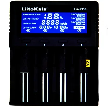 LiitoKala Lii-PD4 LCD Smart 18650 Akumulatoru Lādētāju, LCD 21700 20700 18650 18350 26650 22650 14500 NiMH Akumulatoru Smart Lādētāju