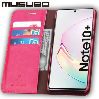 Musubo Luksusa Lietu Samsung Galaxy Note 10 Īstas Ādas Vāks Fundas Flip Maciņš, S20 Ultra S9 S10e Kartes Tālruņa Coque