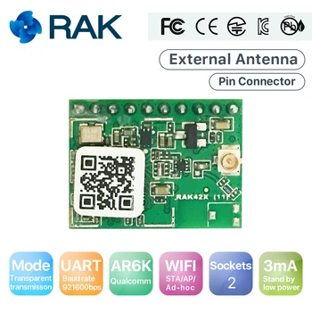 RAK425 Bezvadu UART Sērijas WIFI Moduli, lai IoT Zemas Jaudas Tiny Lieluma Pin Savienotājs Rūpnieciskās Kategorijas Integrētā TCP IP ProtocolQ124