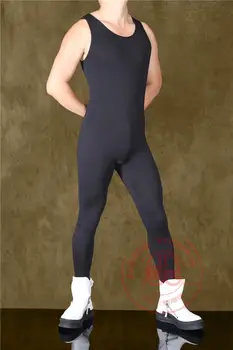 Seksīgi Vīriešu Cosplay Ledus Zīda Gluda, Spīdīga Pilna Ķermeņa Bodysuit Augsta Elastība Sexy Veste Veidošanā Punk Deju Mākslas Foto Geju Valkāt F59