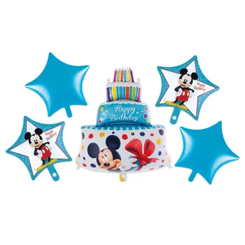 Disney Mickey Mouse Baloni Dzimšanas Dienas Minnie Mouse Puse Rotājumi Kids Happy Birthday Alumīnija Folijas Vēstuli Balonu Komplekts