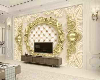 Beibehang Pielāgotus foto tapetes, sienas 3d luxury gold Eiropas modelis, mīksts iepakojums TV fona sienas 3d tapetes tapeta