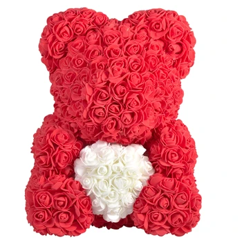 AINYROSE Valentīna Romantisks Dāvanu Kastē PE Teddy Rožu Segt Mākslīgās Rožu Cute Karikatūra Dzimšanas diena Ziemassvētku Dāvanu Draudzenei Mazulis