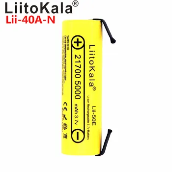 LiitoKala Lii-40A 21700 4000mAh Li-Ni Akumulators 3,7 V 40A Augstas izlādes Mod / Komplekts 3,7 V 15A strāvas +DIY Nicke