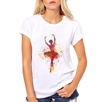 Karstā Pārdošanas Tee Aqua Balerīna T Krekls Sievietēm Vasarā Tshirts Sieviešu Cēloņu T-krekls Apģērbs ar Īsām Piedurknēm Baleta Topi Meitene