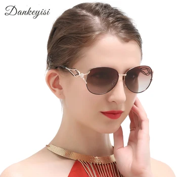 DANKEYISI Modes Zīmolu Sieviešu Saulesbrilles Polarizētās Saulesbrilles Sieviešu Zīmola Dizainere Lielgabarīta Liels Ieplests Saulesbrilles Sieviešu