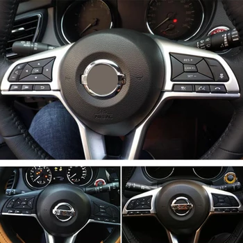 Priekš Nissan Qashqai J11 2018 2019 ABS, Matēts Stūre Poga Vāka Apdare Chrome Auto Uzlīmes Oglekļa Šķiedras Stils Aksesuāri