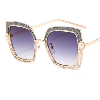 2020 Jaunu Kristālu Laukumā Saulesbrilles Sieviešu Luksusa Zīmolu Dizainera metāla rāmis, Saules brilles Sieviešu Modes Toņos sievietēm