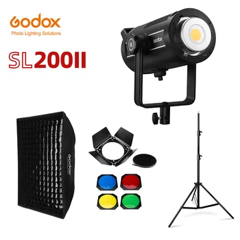 Godox SL200II SL-200W II LED Video Gaisma 200W Bowen Mount Vasaras Līdzsvarotu 5600K 2.4 G Bezvadu X Sistēmas Intervijas