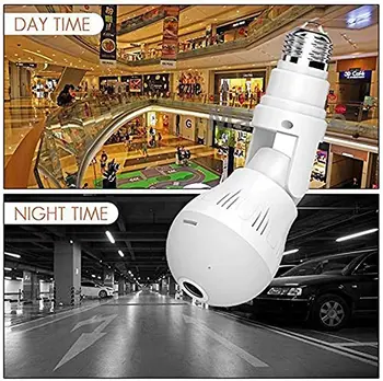 EVKVO Wifi IP Kameras Spuldzes Lampas gaismas Bezvadu 1080P Pilnas augstas IZŠĶIRTSPĒJAS 360 Grādu Panorāmas un ir Gaismu Mājās CCTV Drošības Video Novērošanas