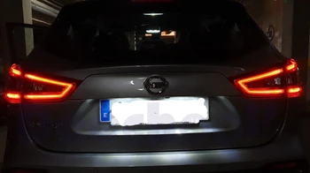 Canbus White LED Reverse rezerves Apgaismojums+ bez Kļūdām numura zīme lampas Nissan Qashqai J10 J11 LED āra apgaismojums spuldzes 07-19