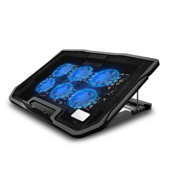 Spēļu Klēpjdators Dzesētāja Sešas Ventilatoru Led Ekrāns, Divas USB Ports FOR Laptop Notebook Regulējams Ātrums, Datora Ventilators Bāzes Plate